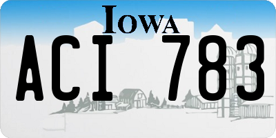 IA license plate ACI783