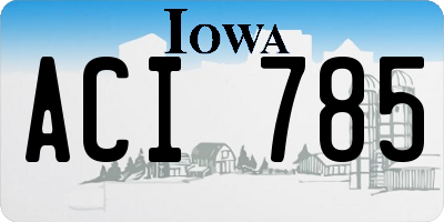 IA license plate ACI785