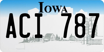 IA license plate ACI787