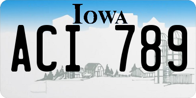 IA license plate ACI789