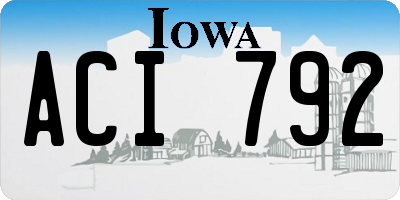IA license plate ACI792