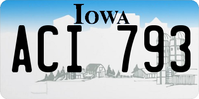 IA license plate ACI793