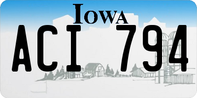 IA license plate ACI794