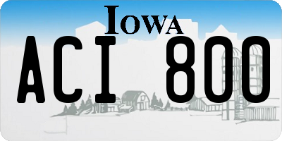 IA license plate ACI800