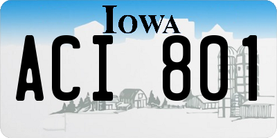 IA license plate ACI801