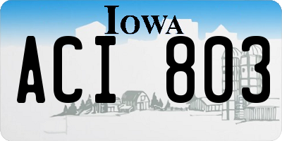 IA license plate ACI803