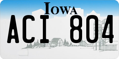 IA license plate ACI804