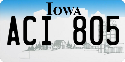 IA license plate ACI805