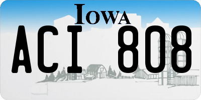 IA license plate ACI808