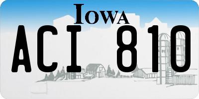 IA license plate ACI810
