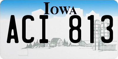 IA license plate ACI813