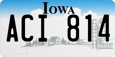 IA license plate ACI814