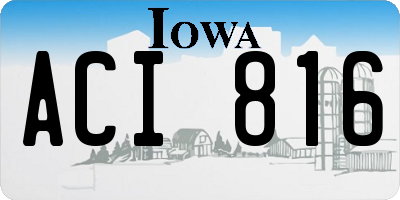 IA license plate ACI816