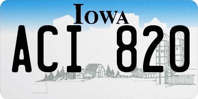 IA license plate ACI820
