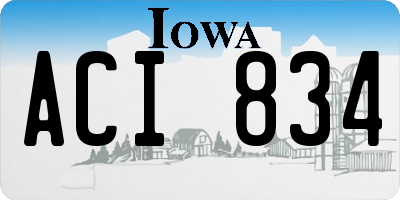 IA license plate ACI834