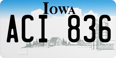 IA license plate ACI836