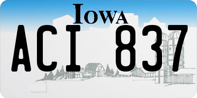 IA license plate ACI837