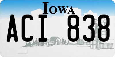 IA license plate ACI838