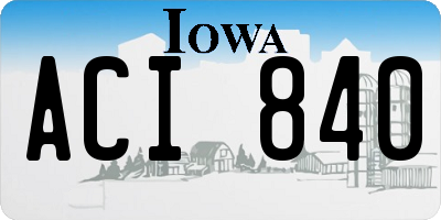 IA license plate ACI840