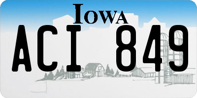 IA license plate ACI849