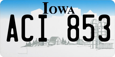 IA license plate ACI853