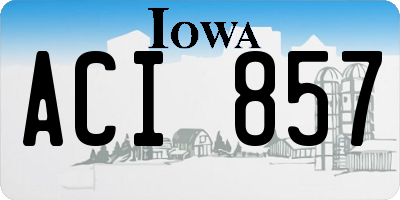 IA license plate ACI857