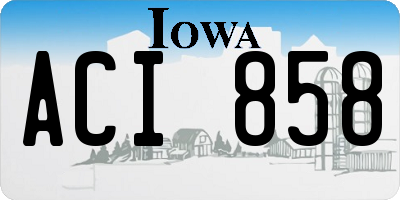 IA license plate ACI858