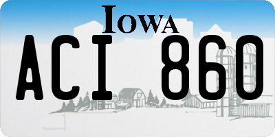 IA license plate ACI860
