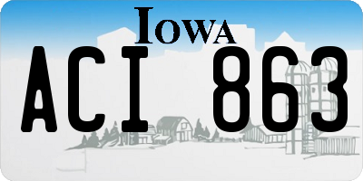 IA license plate ACI863