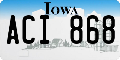 IA license plate ACI868