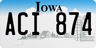 IA license plate ACI874