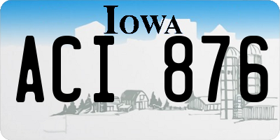 IA license plate ACI876