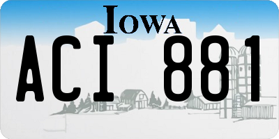 IA license plate ACI881