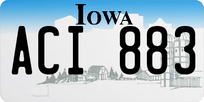 IA license plate ACI883