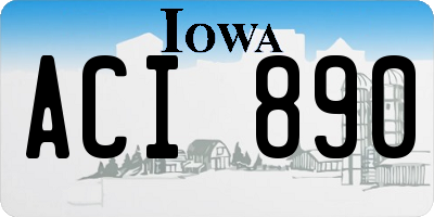 IA license plate ACI890