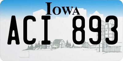IA license plate ACI893