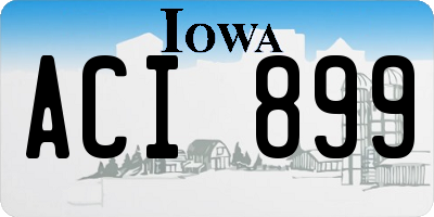 IA license plate ACI899