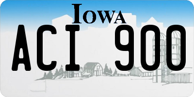 IA license plate ACI900