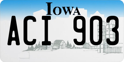 IA license plate ACI903