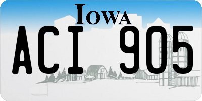 IA license plate ACI905