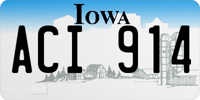 IA license plate ACI914