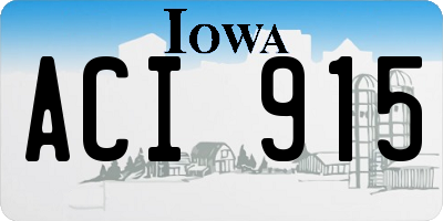IA license plate ACI915