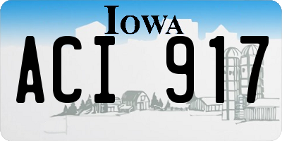 IA license plate ACI917