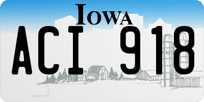 IA license plate ACI918