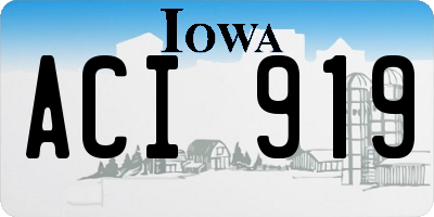 IA license plate ACI919