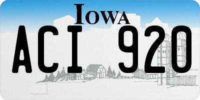 IA license plate ACI920