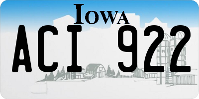 IA license plate ACI922