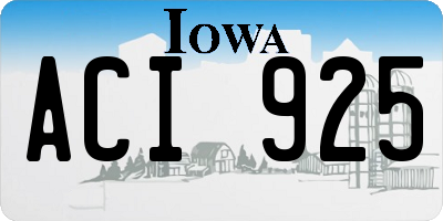 IA license plate ACI925