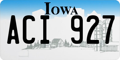 IA license plate ACI927