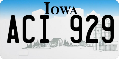 IA license plate ACI929